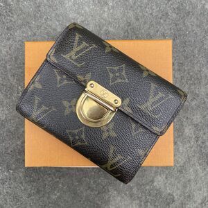 LOUIS VUITTON Monogram Canvas Leather Koala Gold Clasp Trifold Wallet